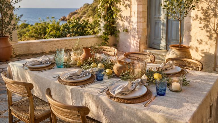 Mediterranean Summer Tablescape: Lemon, Olive & Terracotta Ideas